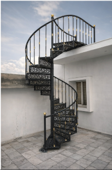 Single stringer steel staircase fabricated in Erode, Tamil Nadu